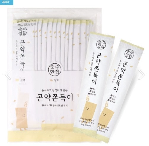 [Pure Home] 순수한집 저칼로리 쫀드기 랭킹 1위 곤약 쫀드기 (25g x 15개입)